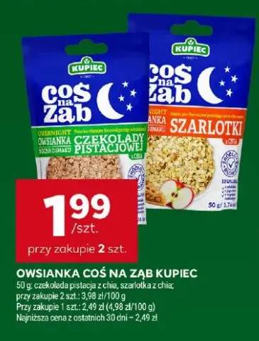 Owsianka Coś na Ząb Kupiec czekolada pistacja z chia