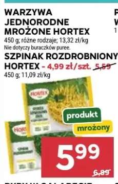 Warzywa jednorodne mrożone Hortex