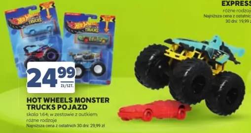 Pojazd Hot Wheels Monster Trucks skala 1:64 w zestawie z autkiem