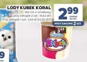 Lody Kubek Koral 4-smakowy