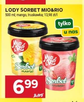 Lody sorbet Mio&Rio truskawka