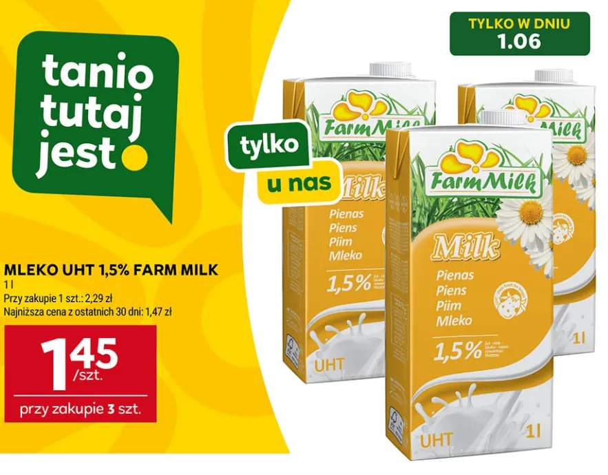 Mleko UHT 1,5% Farm Milk