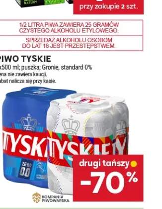 Piwo bezalkoholowe Tyskie 0% 4-pak 500ml