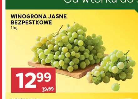 Winogrona jasne bezpestkowe
