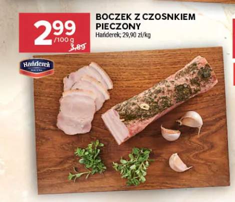 Boczek z czosnkiem pieczony Hańderek