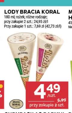 Lody Bracia Koral rożek