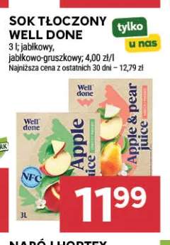 Sok tłoczony Well Done jabłkowy