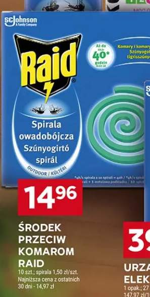 Środek przeciw komarom Raid spirala