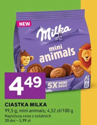 Ciastka Milka mini animals