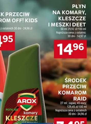 Płyn na komary, kleszcze i meszki DEET Arox