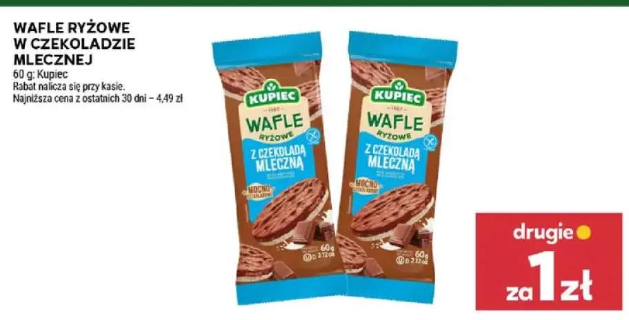 Wafle ryżowe w czekoladzie mlecznej Kupiec