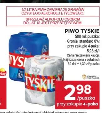 Piwo Tyskie Gronie +1 wariant