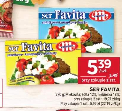 Ser Favita sałatkowo-kanapkowy tłusty 18% +1 wariant