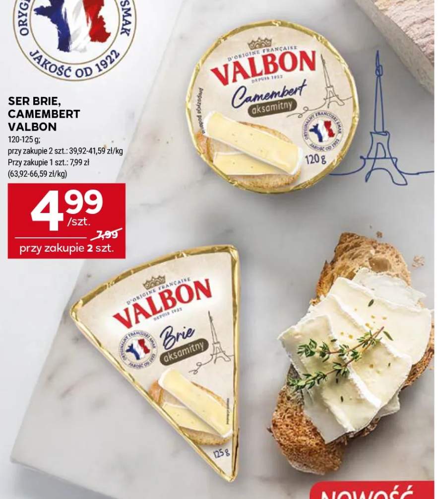 Ser Camembert Valbon aksamitny +1 wariant
