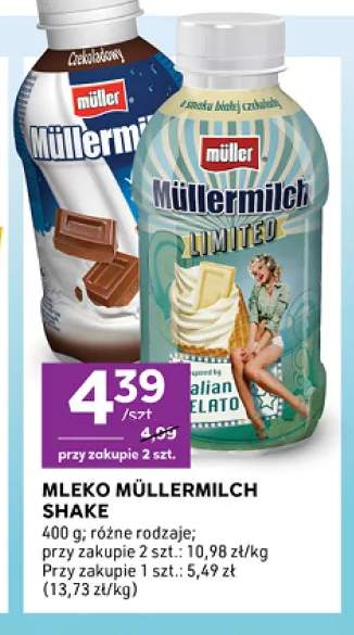 Mleko Müllermilch Shake o smaku białej czekolady +1 wariant
