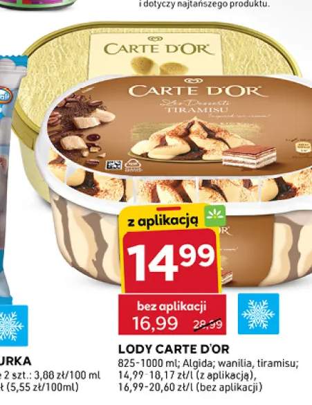 Lody Carte D'Or Wanilia +1 wariant