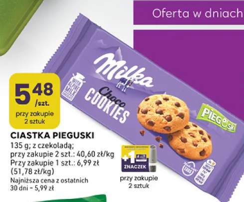 Ciastka Pieguski Milka z czekoladą