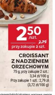 Croissant z nadzieniem orzechowym