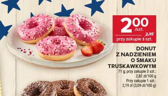 Donut z nadzieniem o smaku truskawkowym