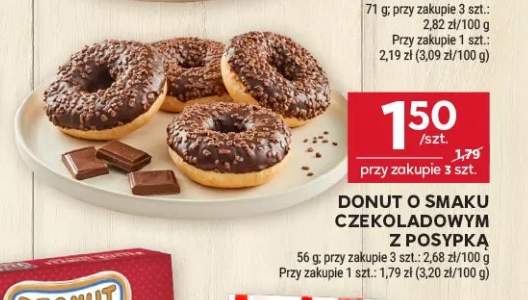 Donut o smaku czekoladowym z posypką