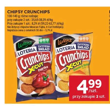 Chipsy Crunchips X-Cut Paprika +1 wariant