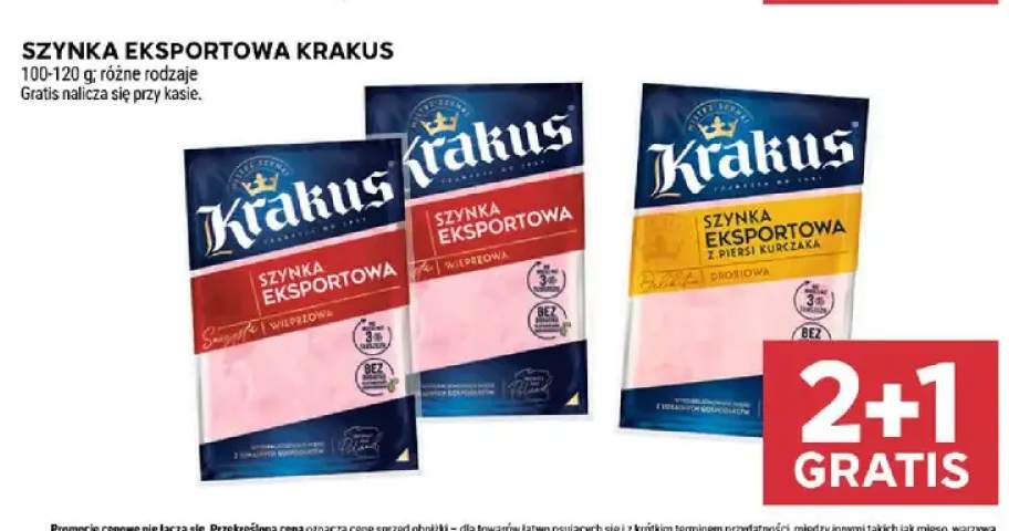 Szynka eksportowa z piersi kurczaka drobiowa Krakus +1 wariant