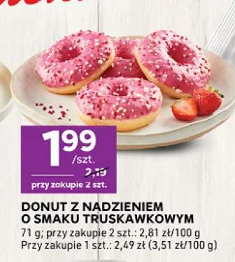 Donut z nadzieniem o smaku truskawkowym