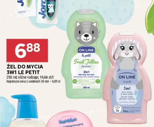 Żel do mycia 3w1 On Line Le Petit Fruit Jellies zielony