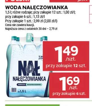 Woda mineralna niegazowana Nałęczowianka +1 wariant