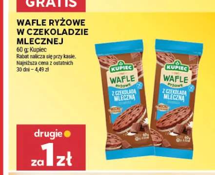 Wafle ryżowe w czekoladzie mlecznej Kupiec