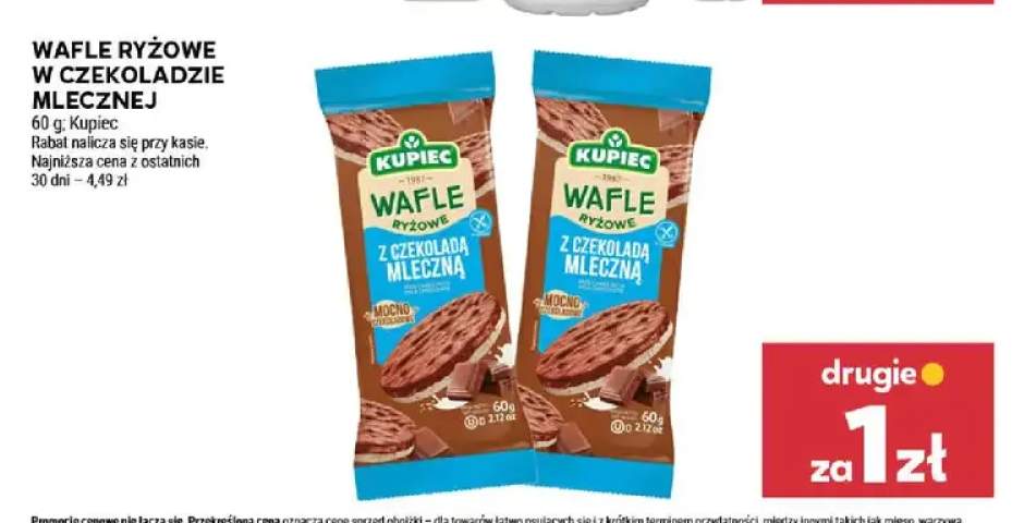 Wafle ryżowe w czekoladzie mlecznej Kupiec
