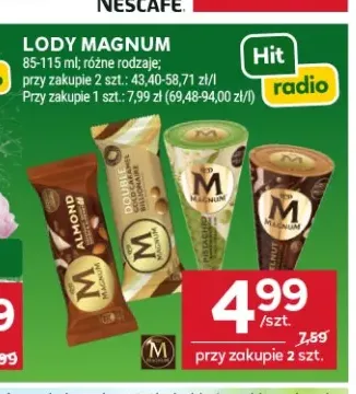 Lody Magnum Almond +3 warianty