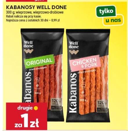 Kabanosy wieprzowe Original Well Done +1 wariant