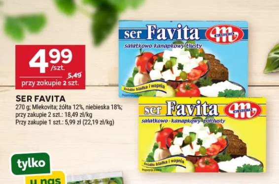 Ser sałatkowo-kanapkowy Favita tłusty 18% +1 wariant