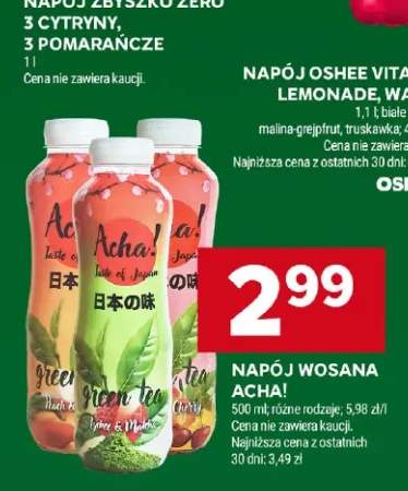 Napój Wosana Acha! Green Tea +1 wariant
