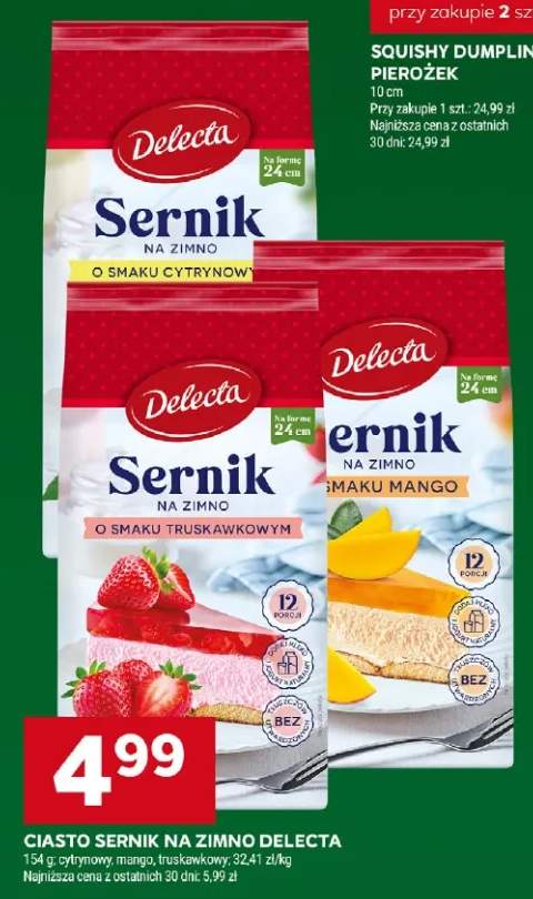 Ciasto Sernik na zimno Delecta o smaku cytrynowym +2 warianty