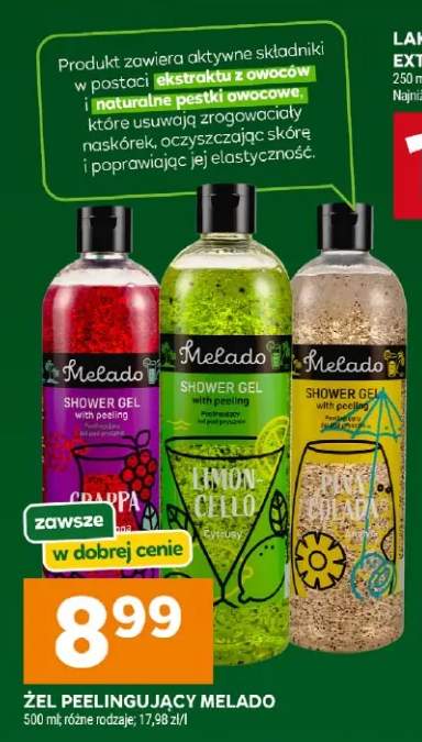 Żel peelingujący pod prysznic Melado Grappa +2 warianty
