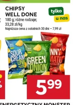 Chipsy Well Done Sour Cream & Onion +2 warianty