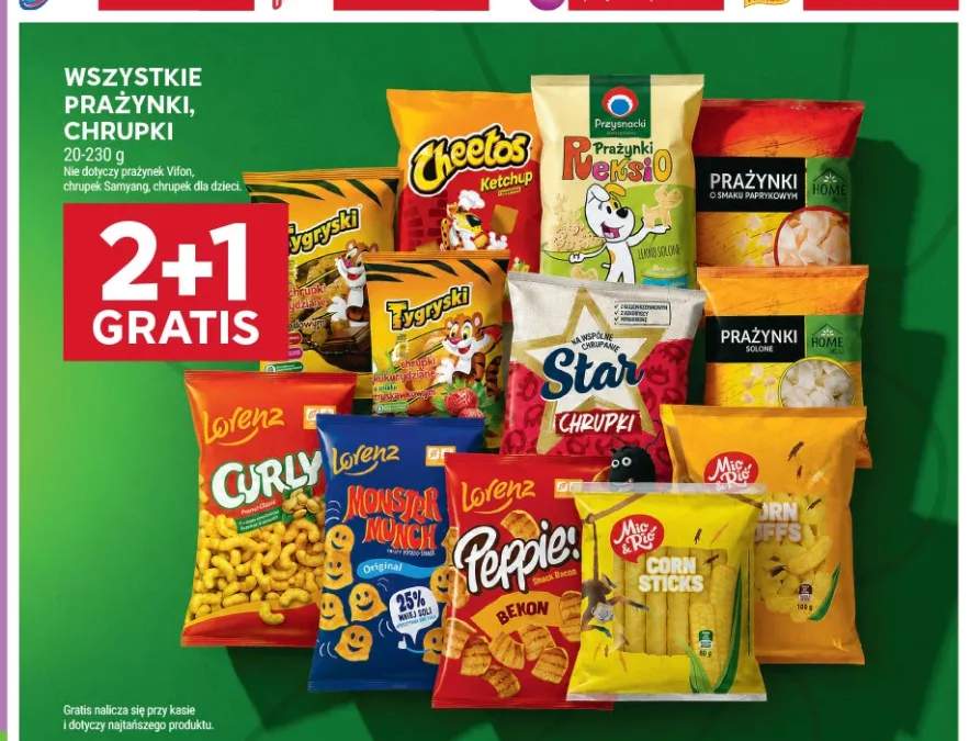 Prażynki, chrupki +7 wariantów