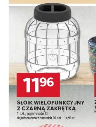 Słoik wielofunkcyjny z czarną zakrętką 3 l