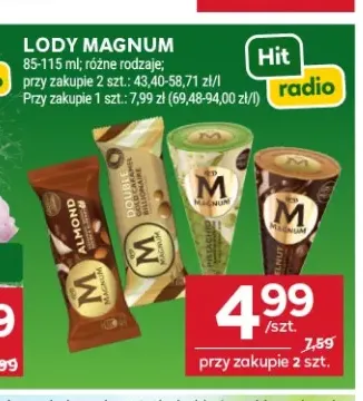 Lody Magnum Almond +3 warianty