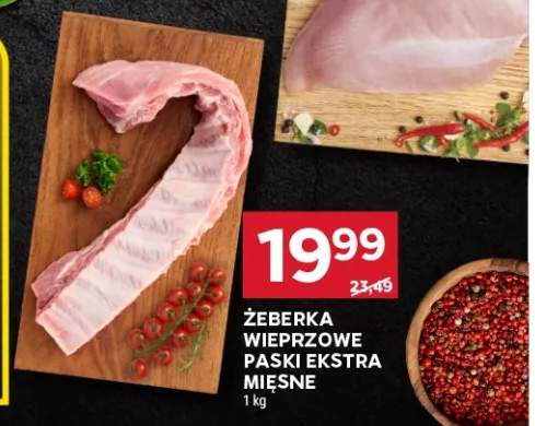 Żeberka wieprzowe paski ekstra mięsne