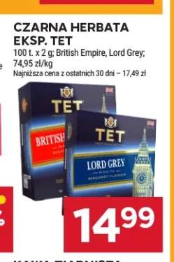 Czarna herbata ekspresowa Tet British Empire +1 wariant