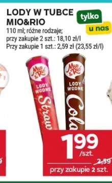 Lody w tubce Mio&Rio truskawkowe +1 wariant