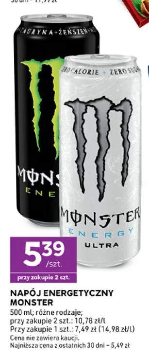 Napój energetyczny Monster Energy Ultra +1 wariant