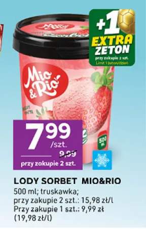 Lody sorbet truskawkowy Mio&Rio