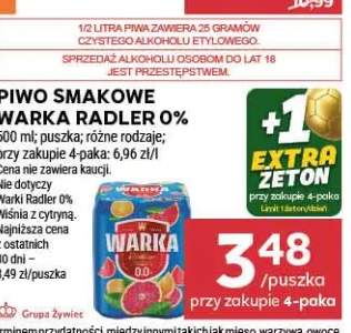 Piwo bezalkoholowe Warka Radler wiśnia z cytryną +1 wariant