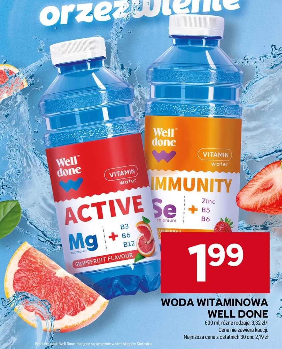 Woda witaminowa Well Done Active Grapefruit +1 wariant