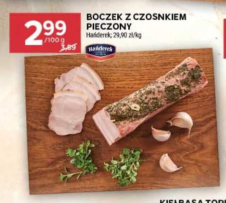Boczek z czosnkiem pieczony Hańderek