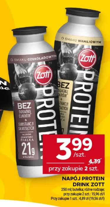 Napój proteinowy o smaku czekoladowym Zott Protein Drink +1 wariant